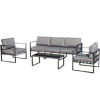Salon de jardin en aluminium Gris MEMPHIS