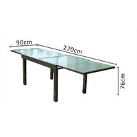 Brescia : table extensible en aluminium - Gris
