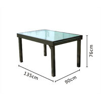 Brescia : table extensible en aluminium - Gris