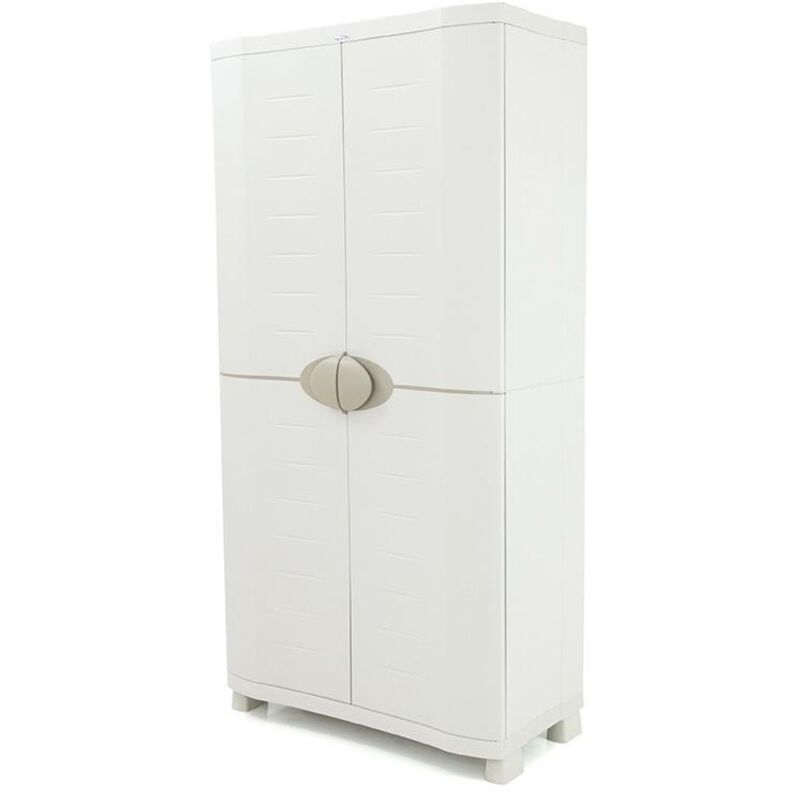 Coffre De Rangement Plastique Beige 260L - Avec Roulettes Et Poignées - Pour Jouets, Couettes, Bricolage - Usage Intérieur/extérieur
