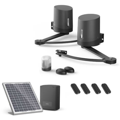 Avidsen – Kit de motorisation pour portail battant – 2 moteurs à bras articulés 24VDC – Charge max 250kg – Longueur max 2,5m – Kit solaire inclus - ORANE510