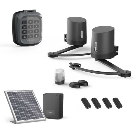 Avidsen – Kit de motorisation solaire pour portail à battants – 2 moteurs 24VDC – Charge max 250 kg – Longueur max 2,50 m – Digicode et 4 télécommandes - ORANE510