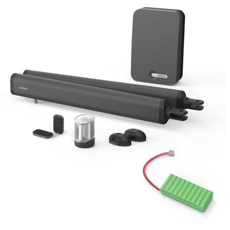 Avidsen – Kit de motorisation de portail à battants – Vérins compacts pour espaces réduits – Batterie de secours incluse – Télécommandes 80m