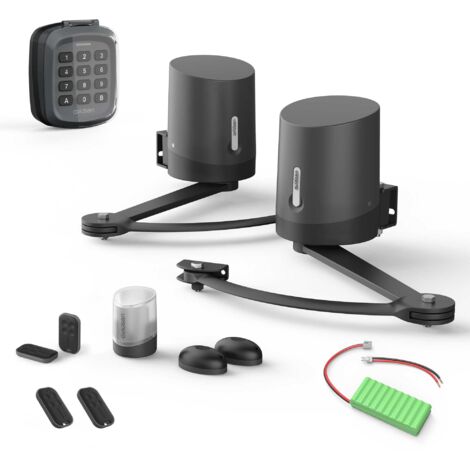 Kit de motorisation de portail connectée – 2 moteurs à bras articulés 24V – Batterie de secours et digicode sans fil IP44 – Application Avidsen Home (1/10)