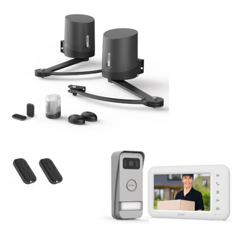 Avidsen – Kit motorisation portail battant connecté 24V – 2 moteurs à bras – Visiophone Elia Smart 7'' – 2 télécommandes supplémentaires (1/10)