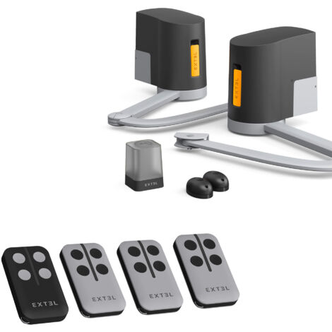 Kit de motorisation de portail battant 2.5m/250kg – Moteurs à bras articulés connectés – 2 télécommandes – Compatible avec Extel et autres marques - XB250 (1/5)