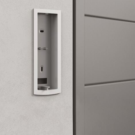 Boîtier encastré pour visiophone Extel Wave et Connect 2 – Dimensions 200x70x26mm – Fixation esthétique pour pilier