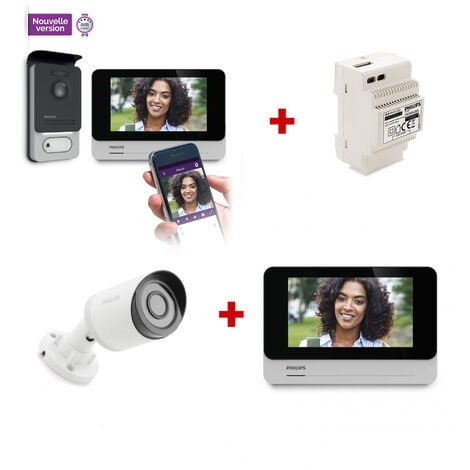 Visiophone / Interphone connectée avec digicode et badges + télécommande 