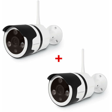 Caméra de surveillance extérieure Avidsen IP Wifi 720 P - application protect home - Lot de 2