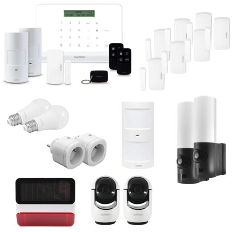 Avidsen – Kit alarme sans fil connectée HomeSecure T4/T5 – Centrale avec clavier tactile – 2 détecteurs de mouvement – Compatible application smartphone