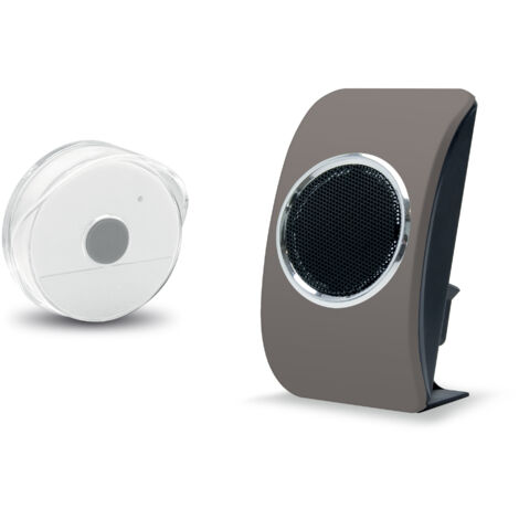 Carillon sans fil Loobs touch portée 200 m. mobile 6 sonneries au choix volume réglable IP44 coloris brun taupe - Extel - 081733