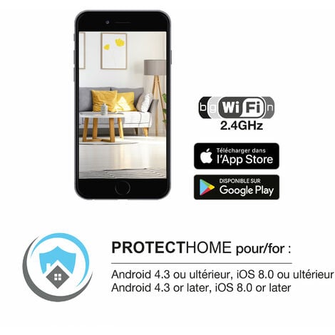 Caméra IP WiFi 720p Usage intérieur - application Protect Home