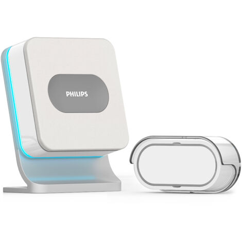 Philips – Carillon sans fil WelcomeBell 300 Color – Portée 300m – IP65 – 8 sonneries personnalisables – Mode nuit – 531013