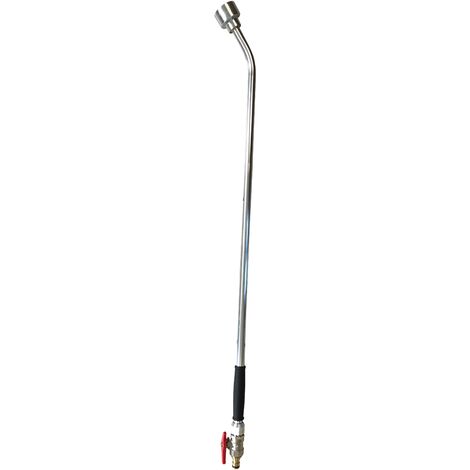 Lance d'arrosage longue en métal 100 cm – Vanne ¼ de tour – Pomme laiton 100 perforations pour arrosage précis – Racoexpert