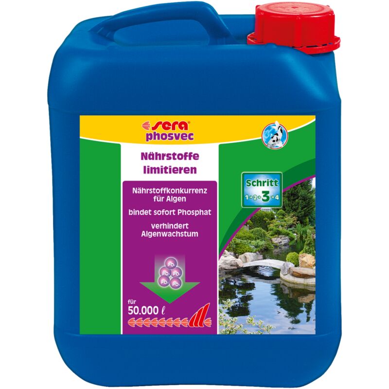 Sera pond phosvec 5 Liter Algenvernichter Gartenteich Pflegen