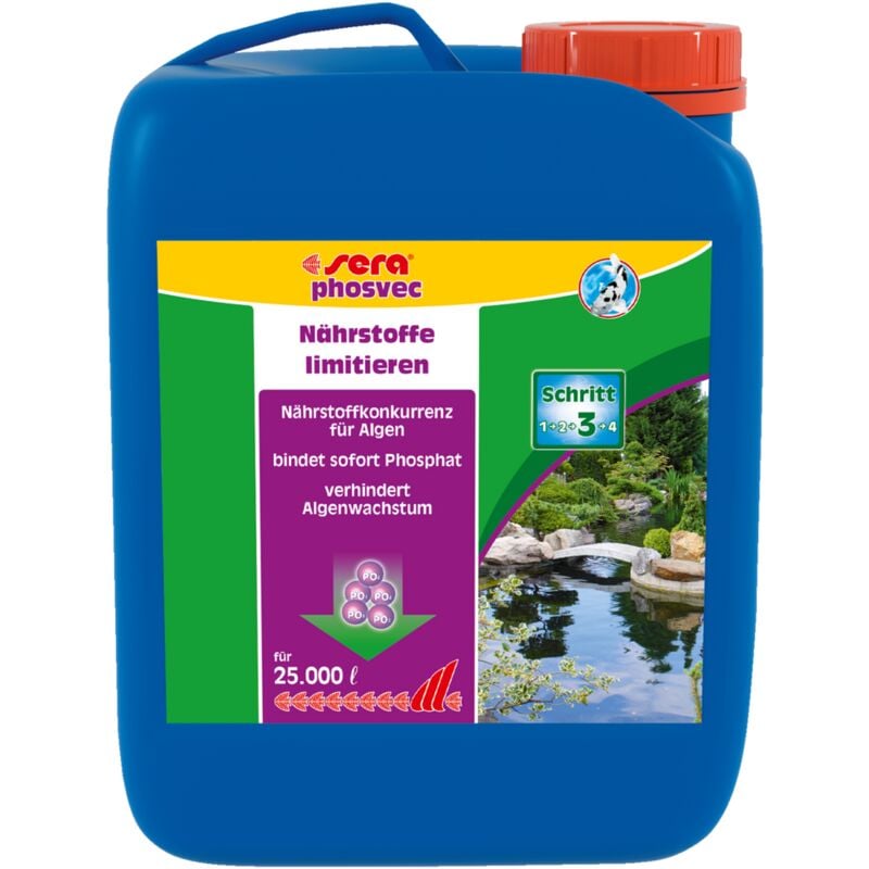 Sera pond phosvec 2,5 Liter Algenvernichter Gartenteich Pflegen