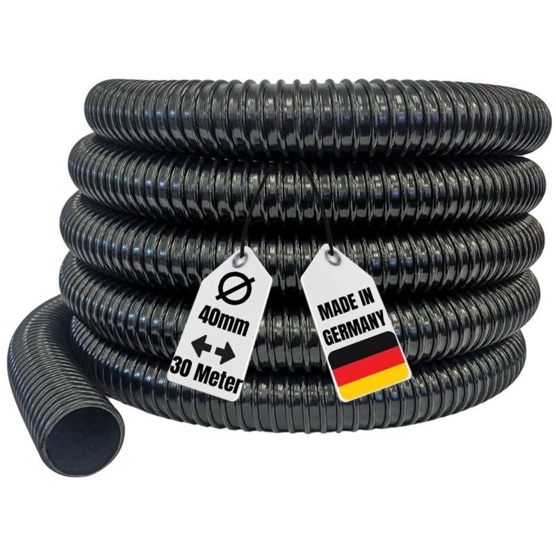 Aquaone Spiralschlauch AquaOne Teichschlauch Spiralschlauch 40 Mm 1 1/2" 5 Meter Schwarz Top Qualität Rolle Pvc Lichtundurchlässig Pumpe Filter
