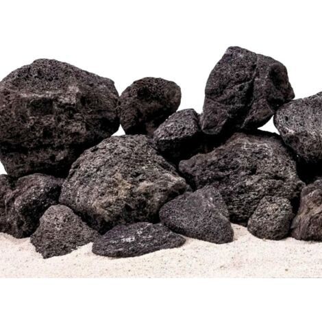 Aquarium Natursteine Lavastein schwarz 15 Kg Mix Größe S bis XL
