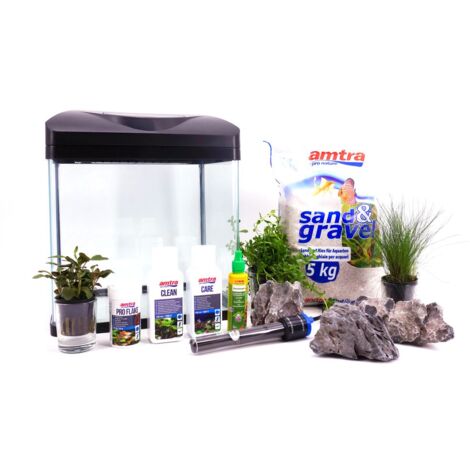 Nano Aquarium Laguna in schwarz "inklusive Dekoration"