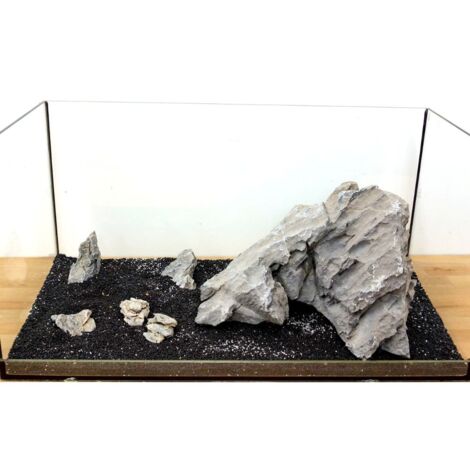 AquaOne Aquarium Steine Set – 15 Kg Drachensteine & Moorkienwurzel L, Für Aquascaping & Dekoration
