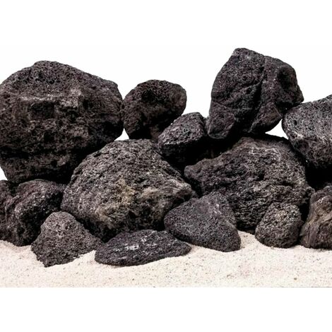 Aquarium Natursteine Lavastein schwarz 10 Kg Mix Größe M bis L
