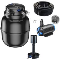 Druckteichfilter Set CPU 50000 regelbare Eco Pumpe 10m Schlauch Standskimmer Nr.60