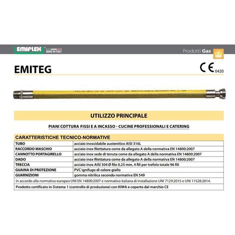 Tubo flessibile gas MF 1500 mm