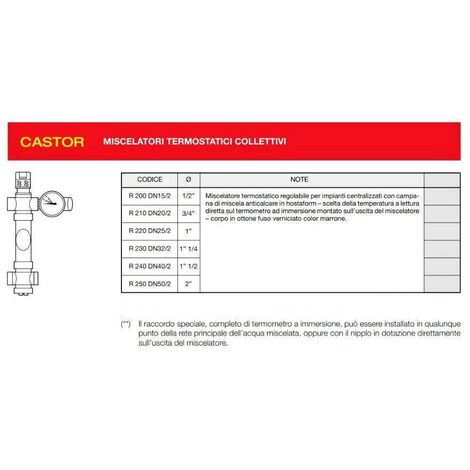 River Castor Miscelatore Termostatico Collettivo diam. 1 codice R 220 DN25/2