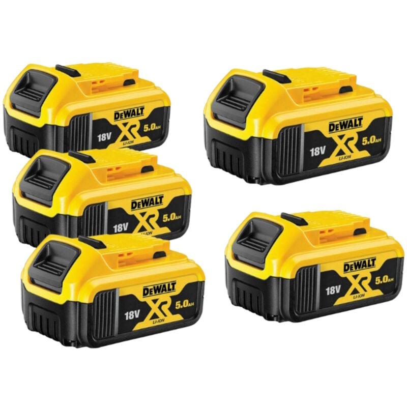 DeWalt DCB184 18V XR 5.0Ah Li-Ion Batteries (Five Pack)