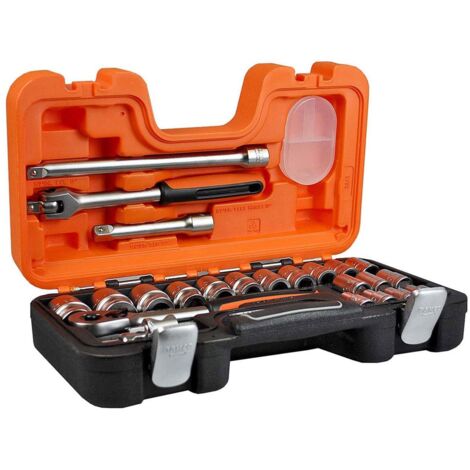 Bahco S240 Socket Set Square Drive 24 Piece 1/2 Drive 24pc BAHS240 XMS24SS12