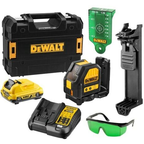 DeWalt DCE088D1G 12V Self Levelling Cross Line Laser Kit (Green Beam & 1 x 2.0Ah Battery, Charger & Case)