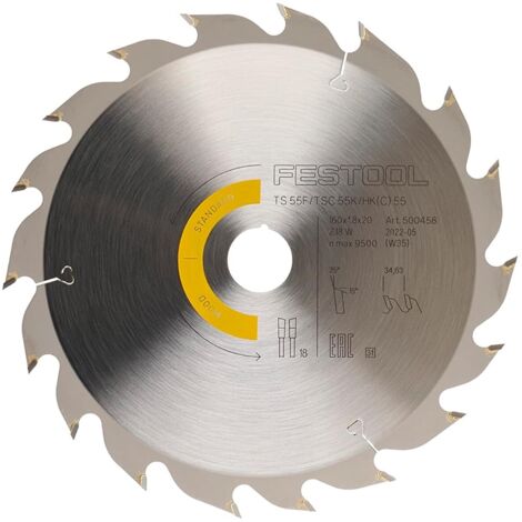 Festool 500458 Standard Saw Blade for HKC55 (160mm x 1.8 x 20mm)