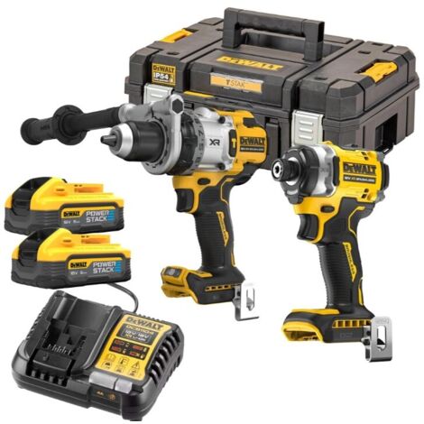 Dewalt DCK2200H2T 18v XR Brushless Twin Kit - DCD1007 Combi Drill / DCF860 Impact Driver Powerstack Batteries