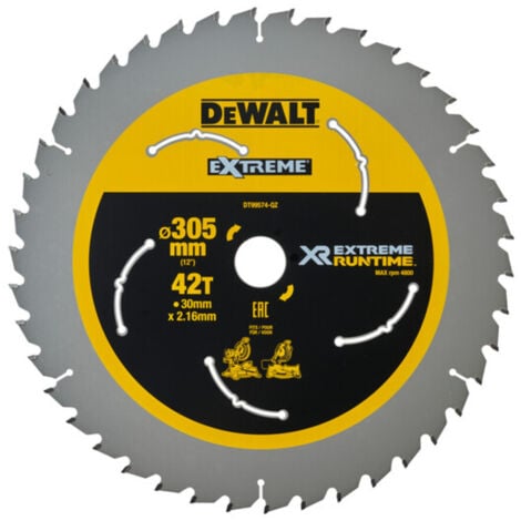 Dewalt DT99574 305mm Extreme Runtime Circular Saw Blade (305mm x 30mm x 42T)