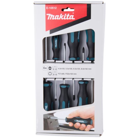 Makita E-10512 6pc Slotted & Pozi Screwdriver Set