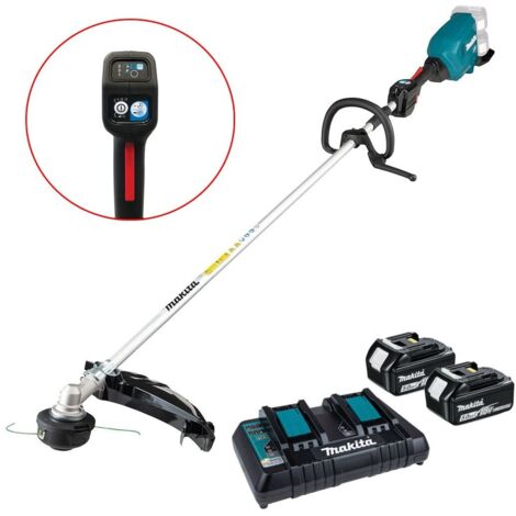 Makita DUR369LPT2 Twin 18v LXT Cordless Brushless Line Trimmer Kit - 2 x 5.0ah Batteries & Charger