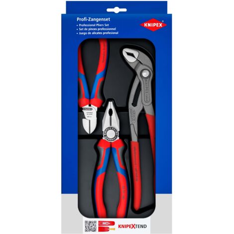 KNIPEX 00 20 09 V01 Bestseller Set 1 x 03 02 180, 1 x 70 02 160, 1 x 87 01 250