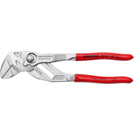 KNIPEX 86 03 180 SB Pliers Wrench pliers and a wrench in a single tool plastic coated chrome-plated 180 mm