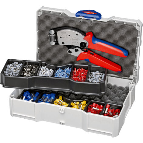 KNIPEX 97 90 13 Crimp Assortment for wire ferrules with plastic collars 1 x 97 90 00, 1 x 97 53 18, 9 x wire ferrule sets 265 mm
