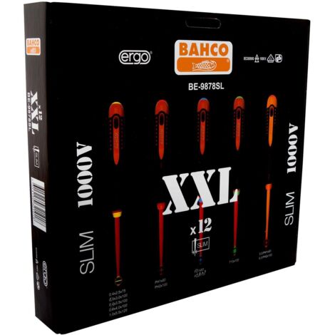 Bahco BE-9878SL 12pc Ergo Slim VDE Insulated Screwdriver Set BAH9878SL (1/4)