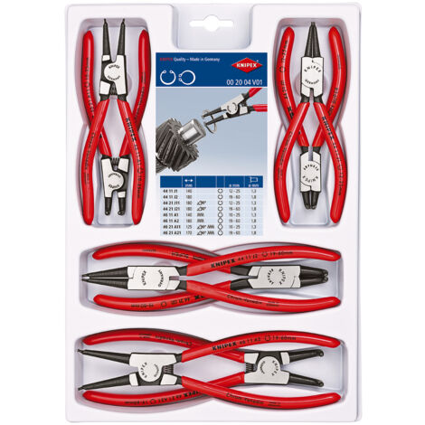 KNIPEX 00 20 04 V01 Set of Circlip Pliers 8 parts