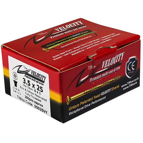 TIMCO Velocity Premium Multi-Use Countersunk Gold Woodscrews - 4.0 x 40