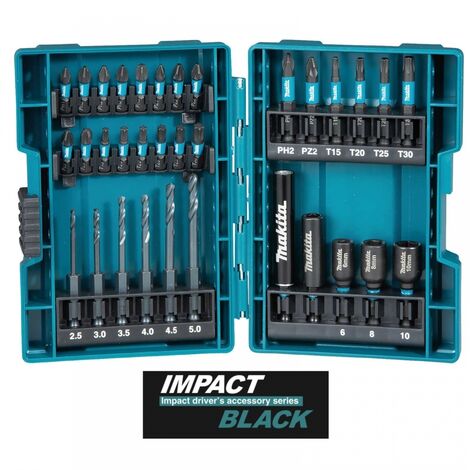 Makita B-66896 33 Piece Black Impact Torsion Screwdriver Bit Set High Durability