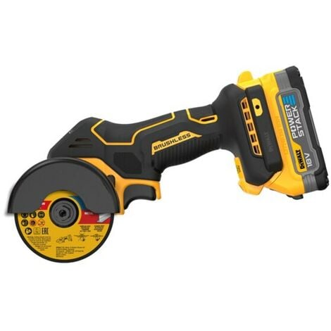 Dewalt DCS438E2T 18v XR Brushless 76mm Cut Off Tool Kit C/W Powerstack Battery