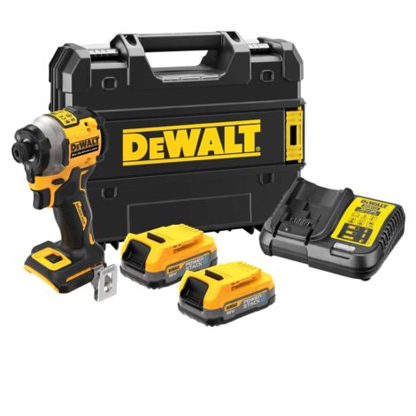DeWALT DCF850E2T-GB 18V XR Brushless Ultra Compact Impact Driver With 2x Powerstack Batteries