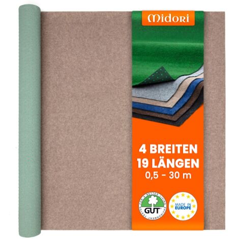 Rasenteppich 133 x 50 cm Beige mit Noppen Kunstrasen Teppich Balkon Terrasse Outdoor