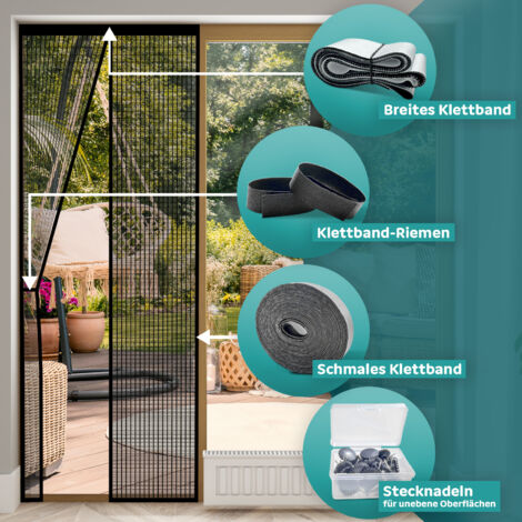 Magnet-Fliegengitter Für Türen 170x200 Cm – Selbstklebend, Kein Bohren, Insektenschutz Für Balkon & Terrasse