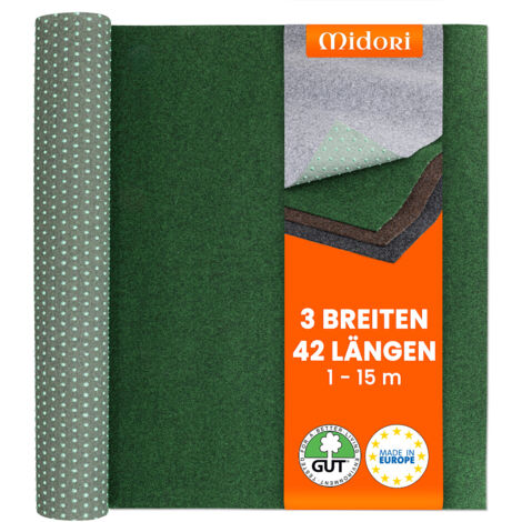 Rasenteppich 100 x 1400 cm Grün Kunstrasen-Teppich mit Noppen Balkon Terrasse Outdoor wasserdurchlässig