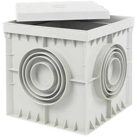 Revisionsschacht Kontrollschacht 400x400x400mm mit Deckel Einlaufschacht Kanalschacht Hofablauf