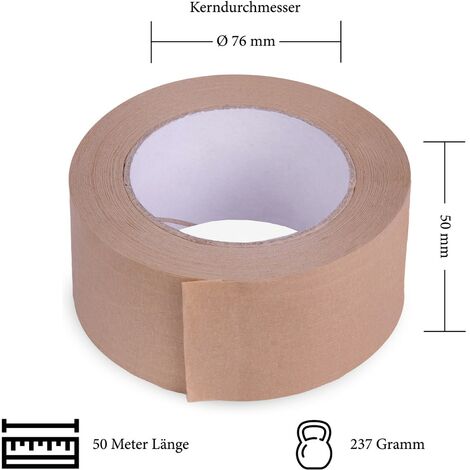 12 Rollen Papier-Klebeband umweltfreundliches Paketband Packband